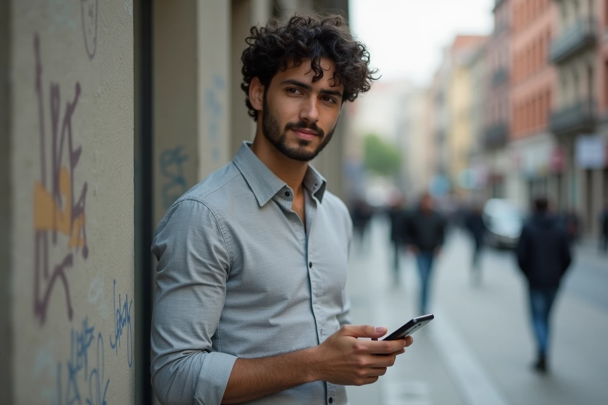 Animateur de l'émission On s'appelle en extérieur urbain, ambiance éditoriale contemporaine