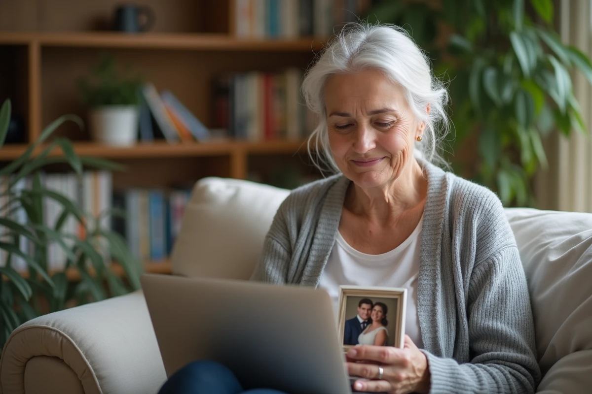 Une maman enregistre un message vidéo émouvant en complément de son discours pour le mariage de son fils