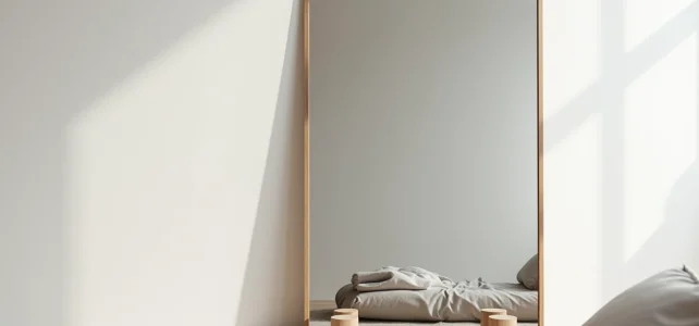Astuces ingénieuses pour maintenir un miroir debout sans percer ni fixer au sol